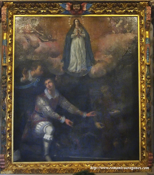 LIENZO REPRESENTANDO EL HALLAZGO DEL ERMITAÑO JUAN POR SAN VOTO.